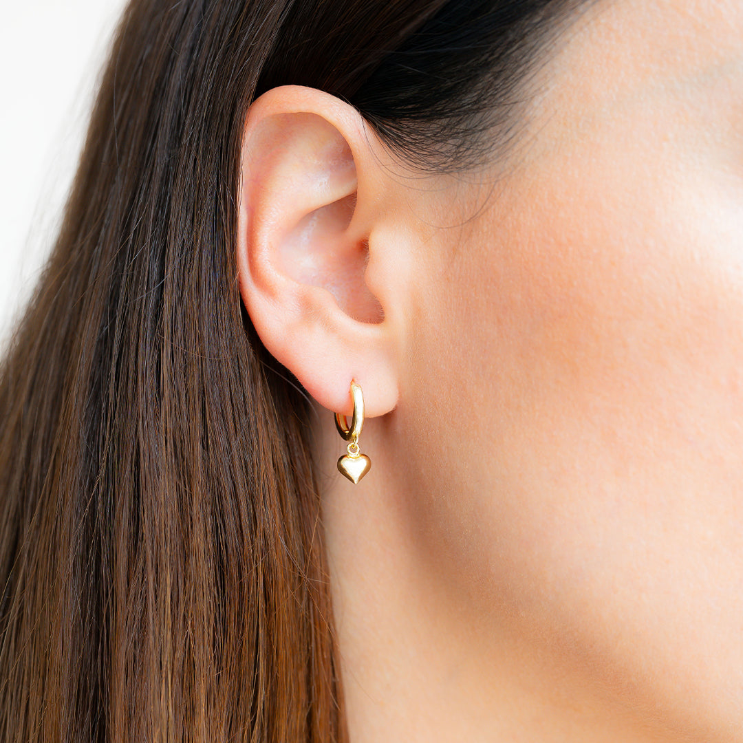 Dainty Heart Hoop Earrings
