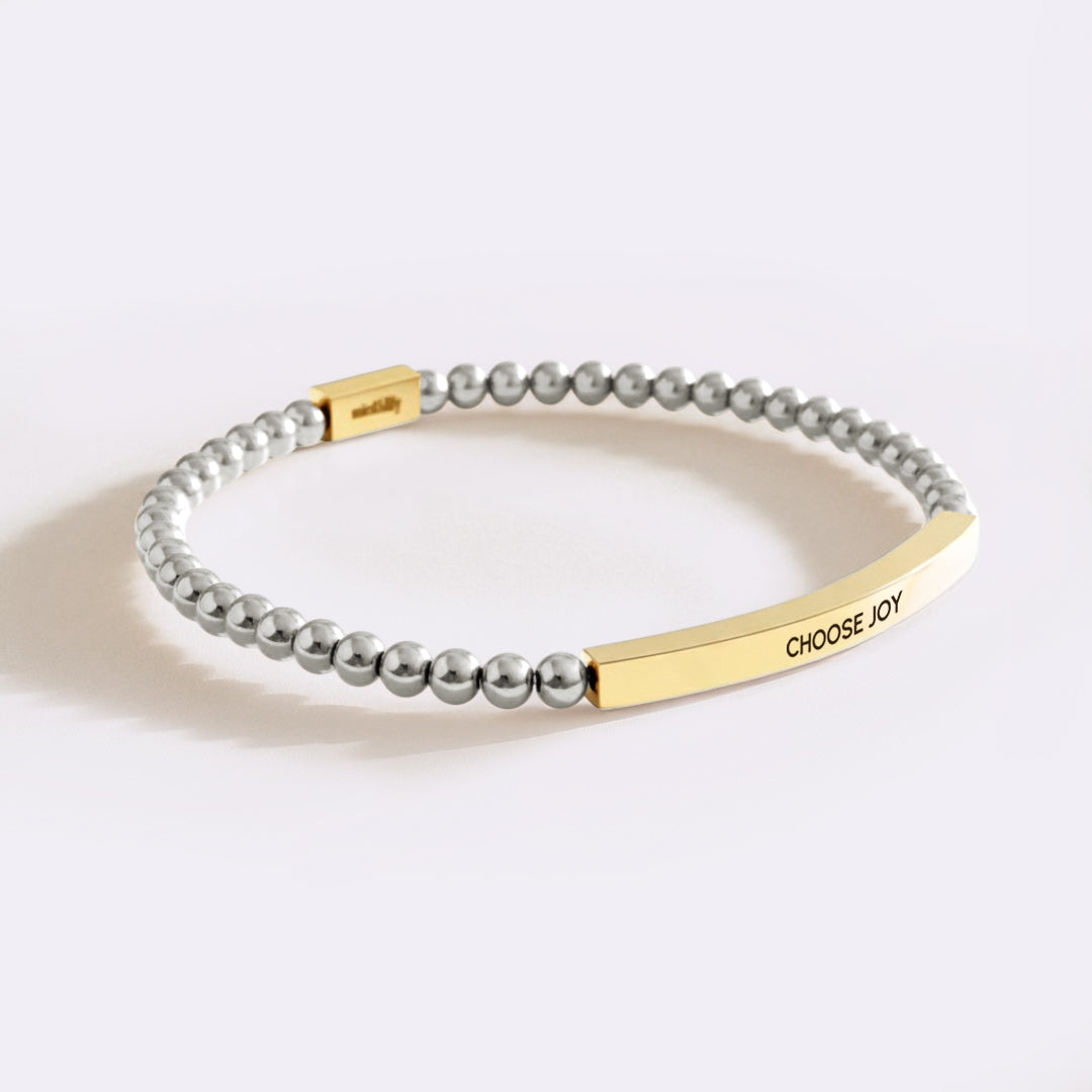 Choose Joy Gold Beaded Inspire Bracelet
