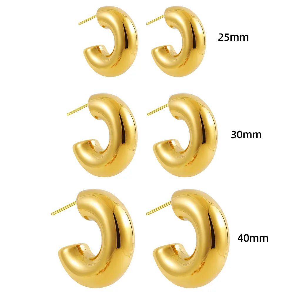 Kallie Gold Chunky Hoop Earrings