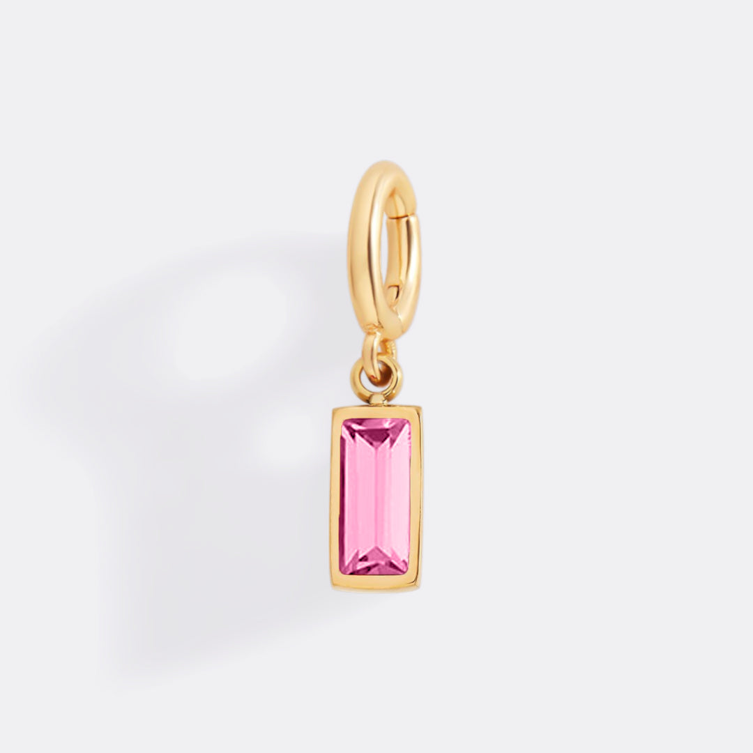 Dainty Baguette Birthstone Charm
