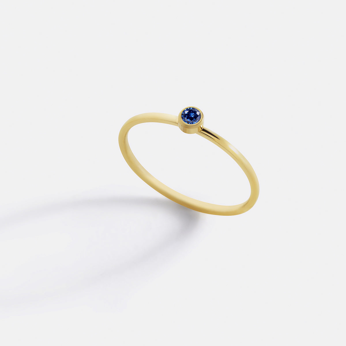 Minimalist Bezel-Set September Birthstone Stacking Band