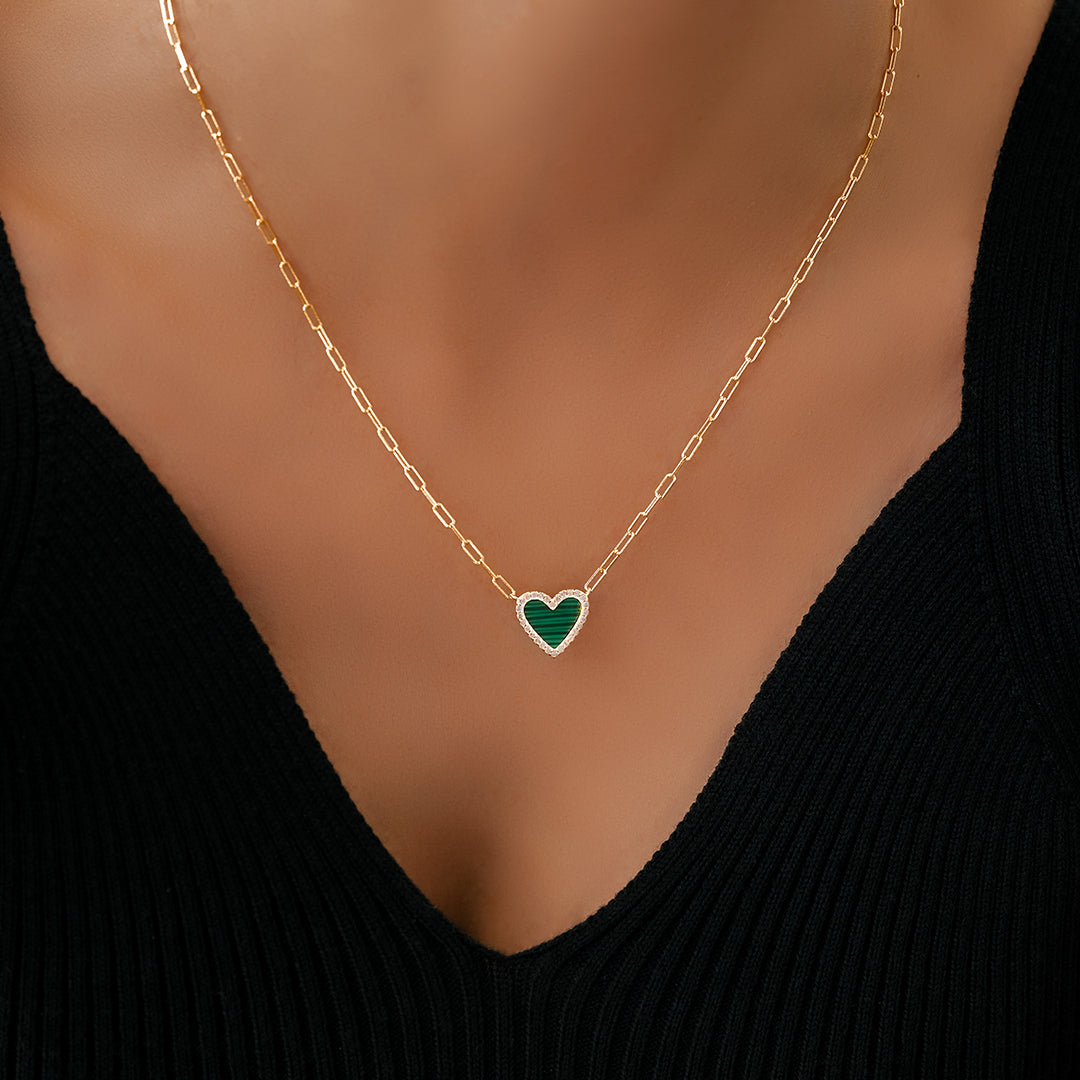 Dainty Heart Paperclip Necklace