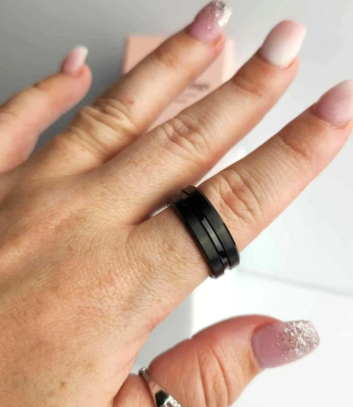 Anillo giratorio Fidget negro