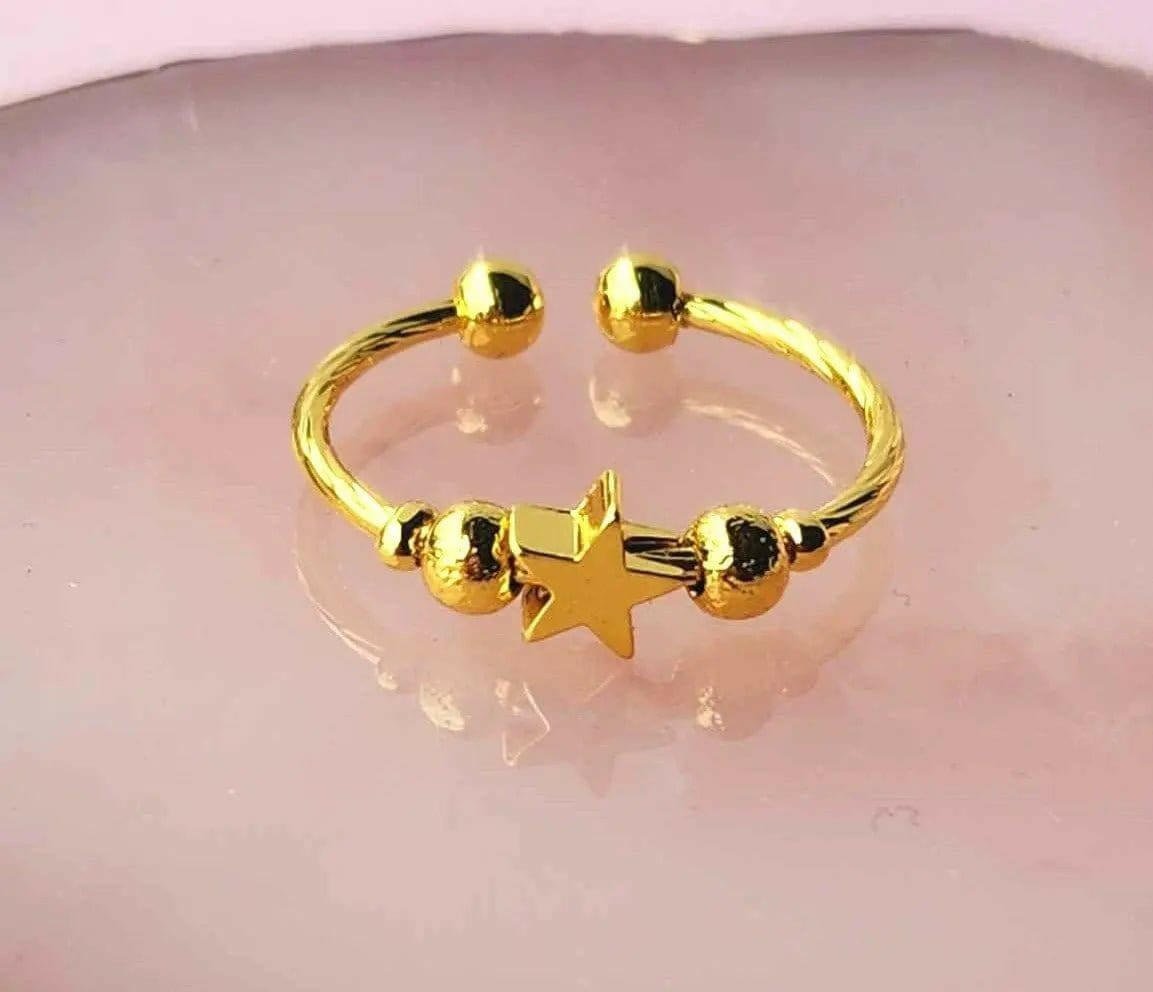 Anillo Fidget Spinner chapado en oro