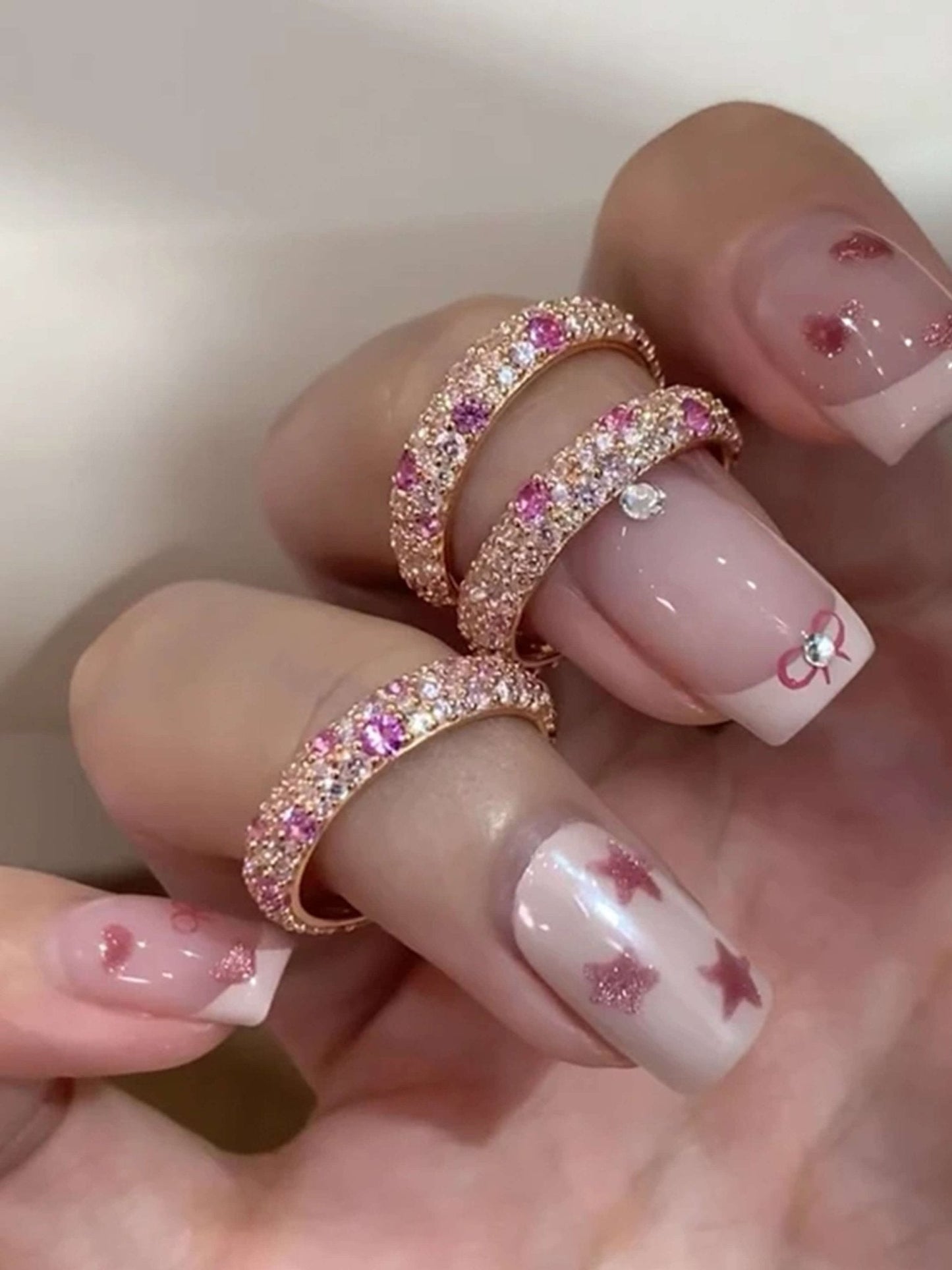 Valentina Gradient Rhinestone Band Ring