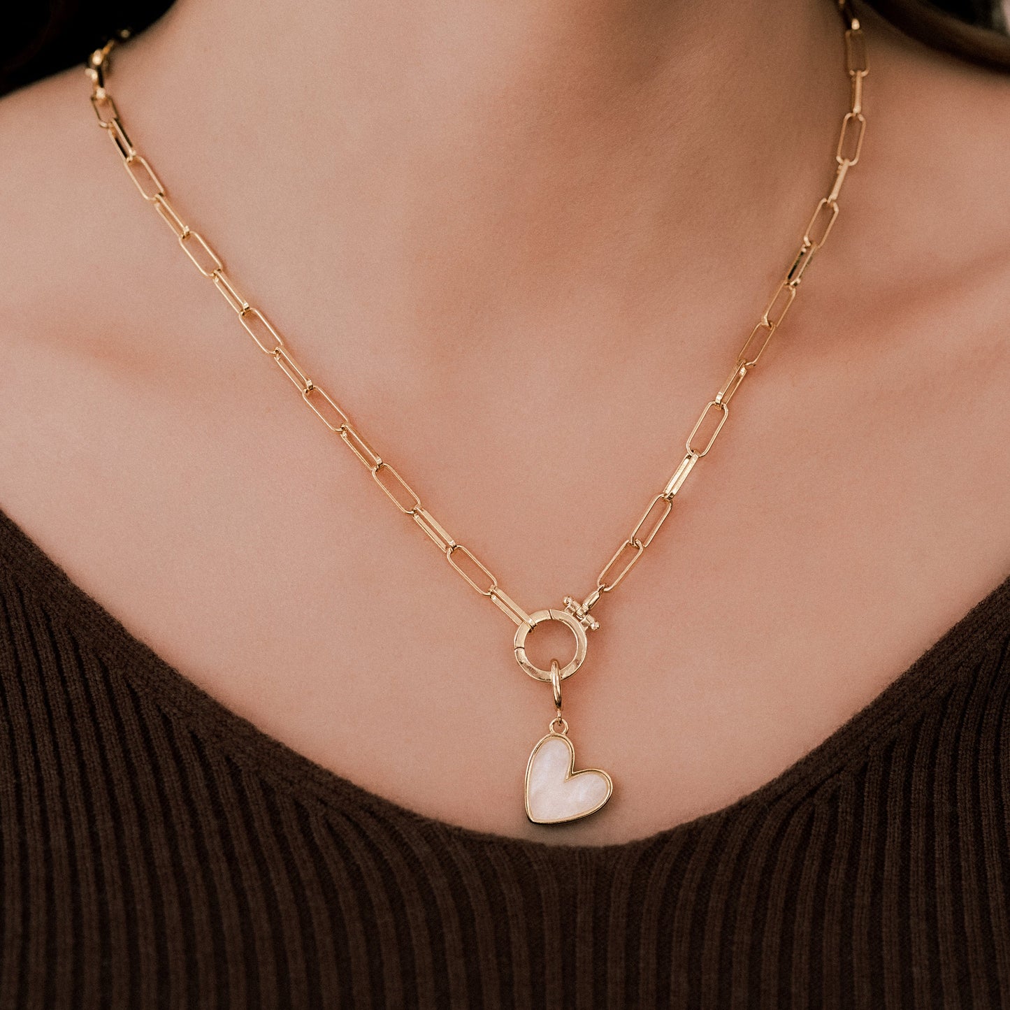 Natural Stone Heart Charm