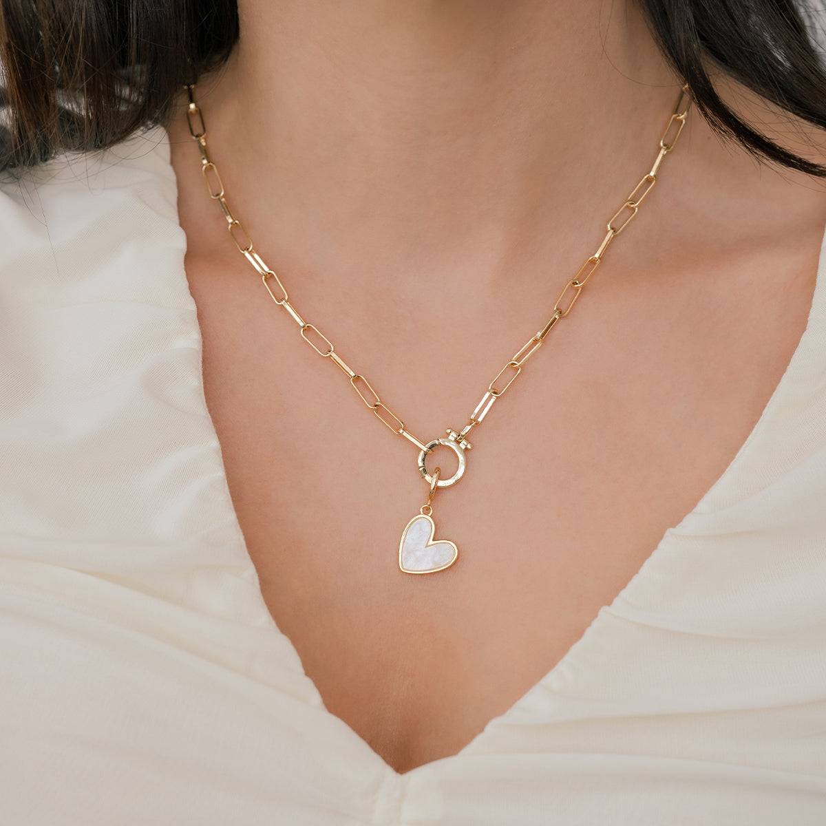 Natural Stone Heart Charm