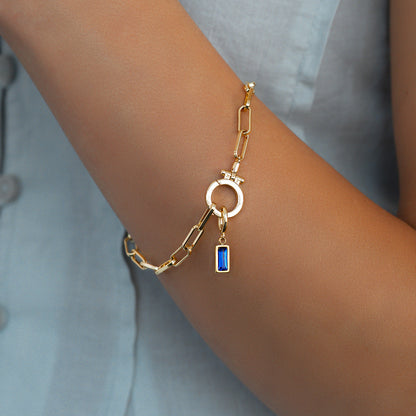 Dainty Baguette Birthstone Charm