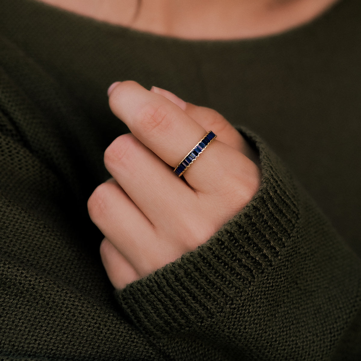 Baguette Birthstone Eternity Band