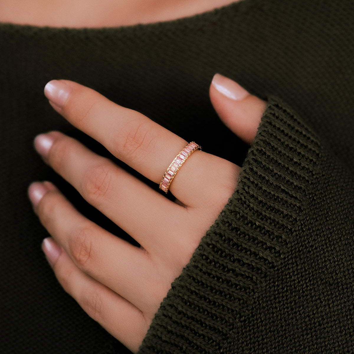 Baguette Birthstone Eternity Band