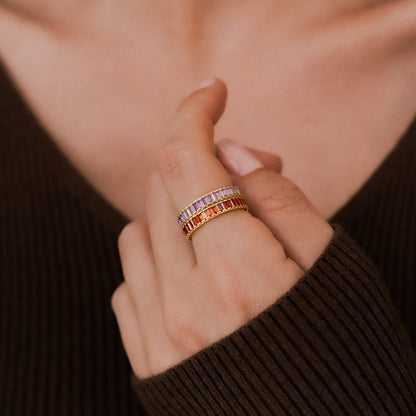 Baguette Birthstone Eternity Band