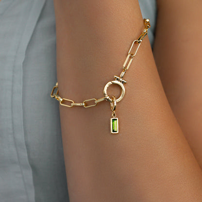 Dainty Baguette Birthstone Charm