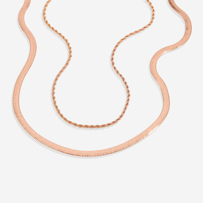 Herringbone & Rope Chain Set
