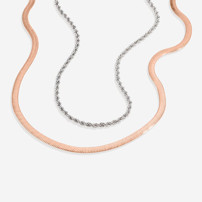 Herringbone & Rope Chain Set