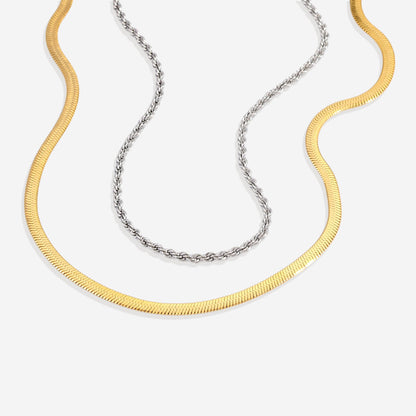 Herringbone & Rope Chain Set