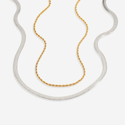 Herringbone & Rope Chain Set