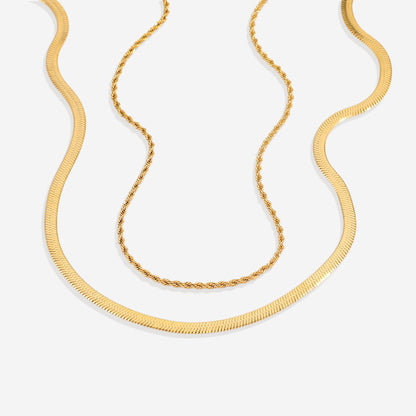 Herringbone & Rope Chain Set
