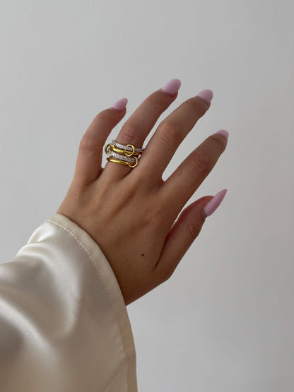 Ramona Rhinestone Stacked Ring