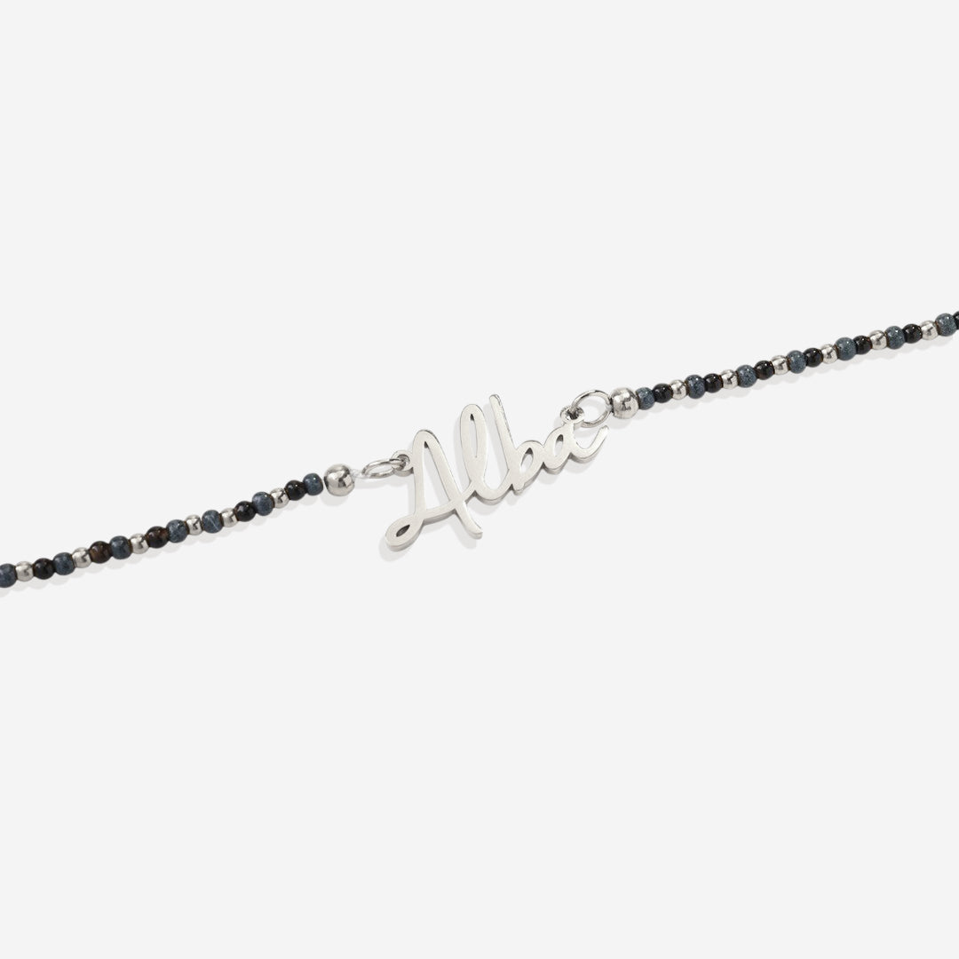 Onyx Beaded Fairy Name Necklace