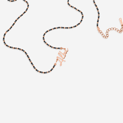 Onyx Beaded Fairy Name Necklace