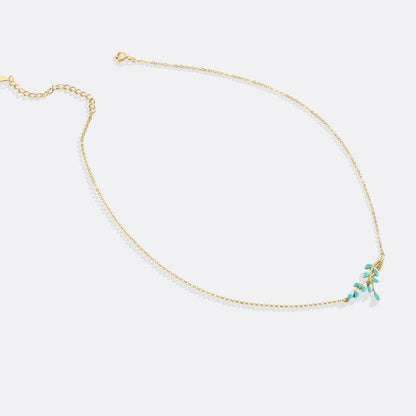 Enamel Leaf Pendant Necklace