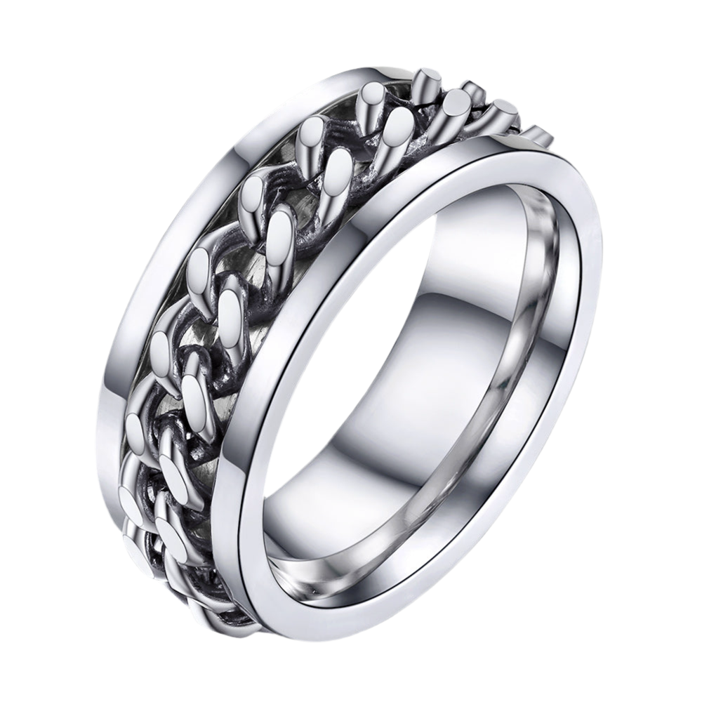 Anillo de ansiedad Trivora de cadena para hombre