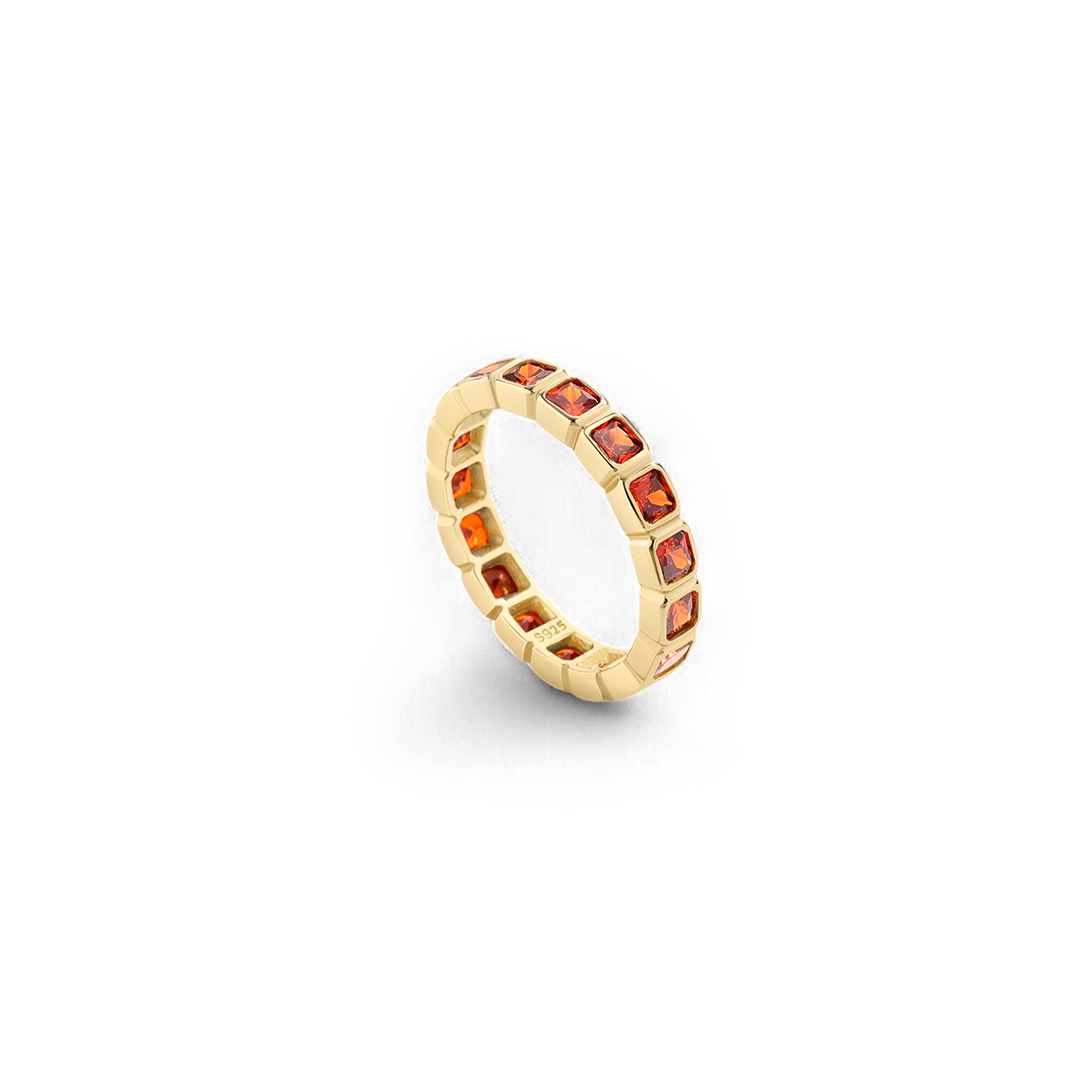 Asscher Cut Birthstone Eternity Ring