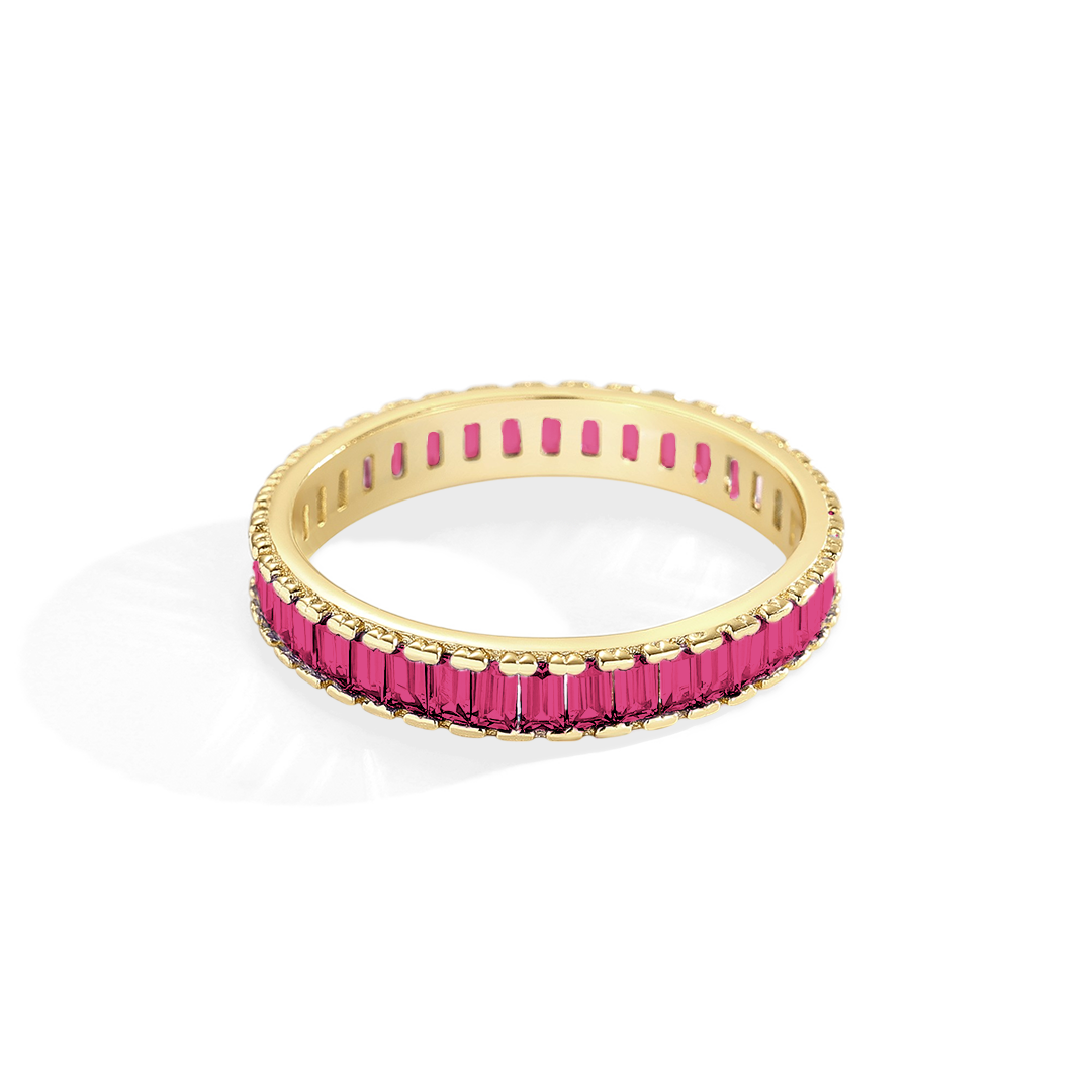 Baguette Birthstone Eternity Band