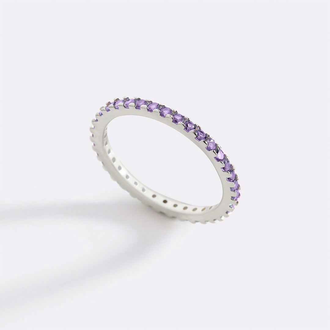 Febuary Birthstone Eternity Stacking Ring
