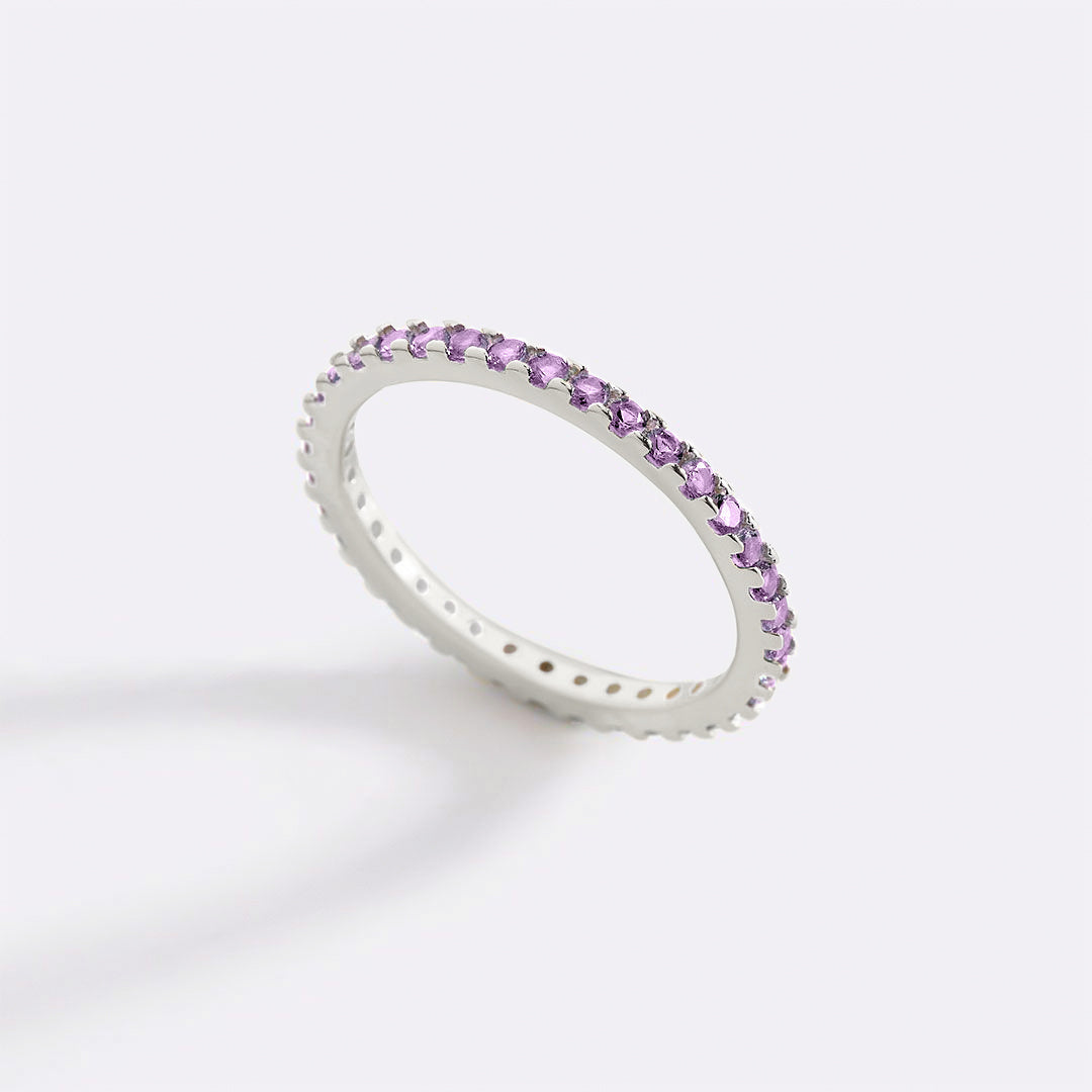 June Birthstone Eternity Stacking Ring