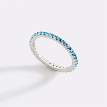March Birthstone Eternity Stacking Ring
