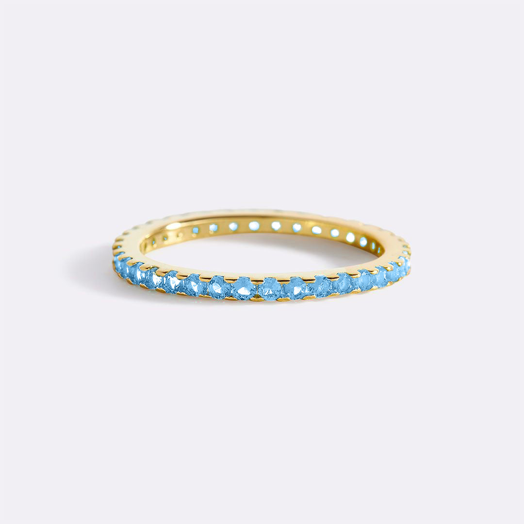 March Birthstone Eternity Stacking Ring