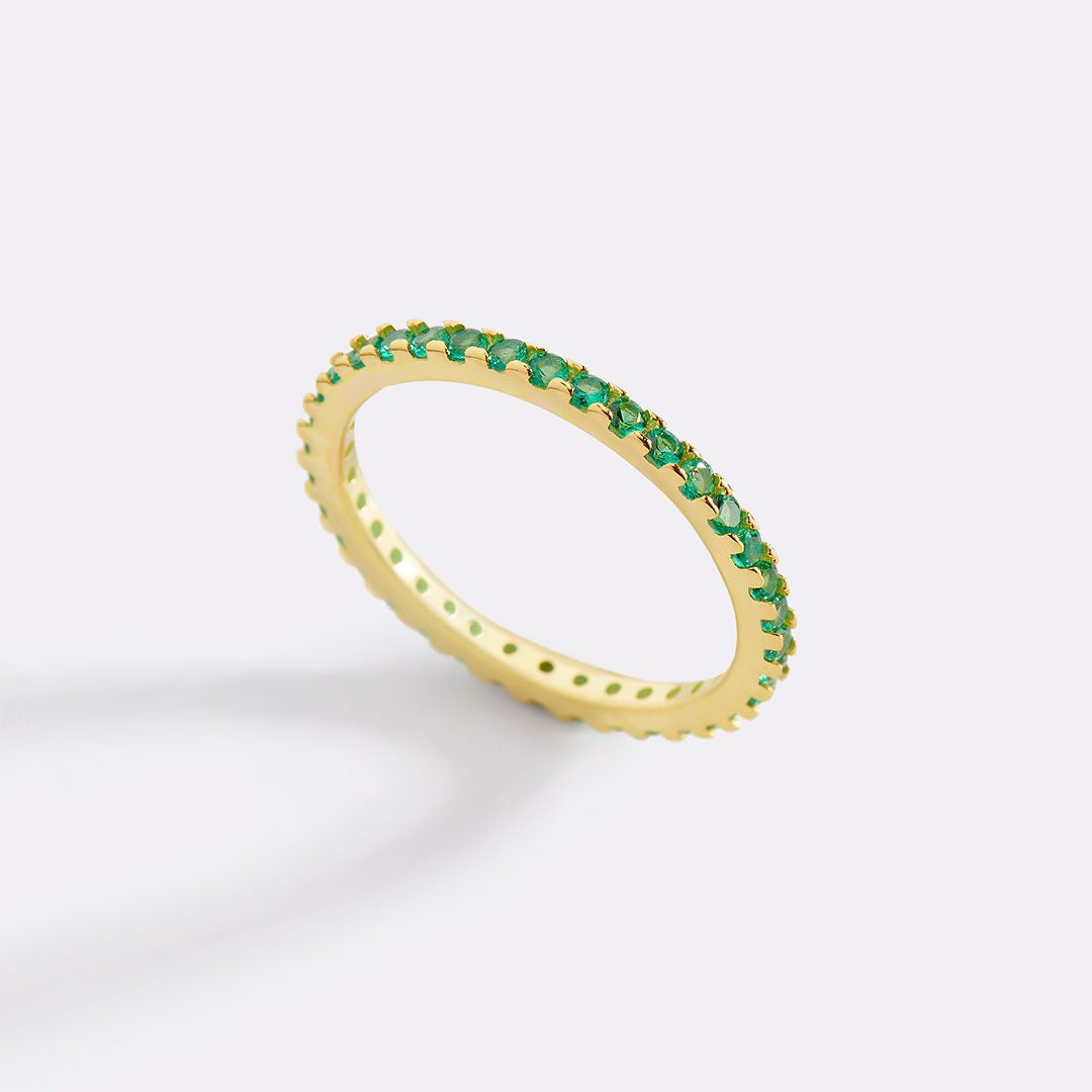 May Birthstone Eternity Stacking Ring