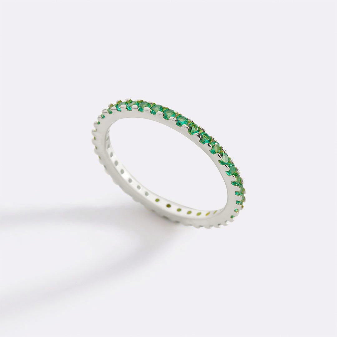 May Birthstone Eternity Stacking Ring