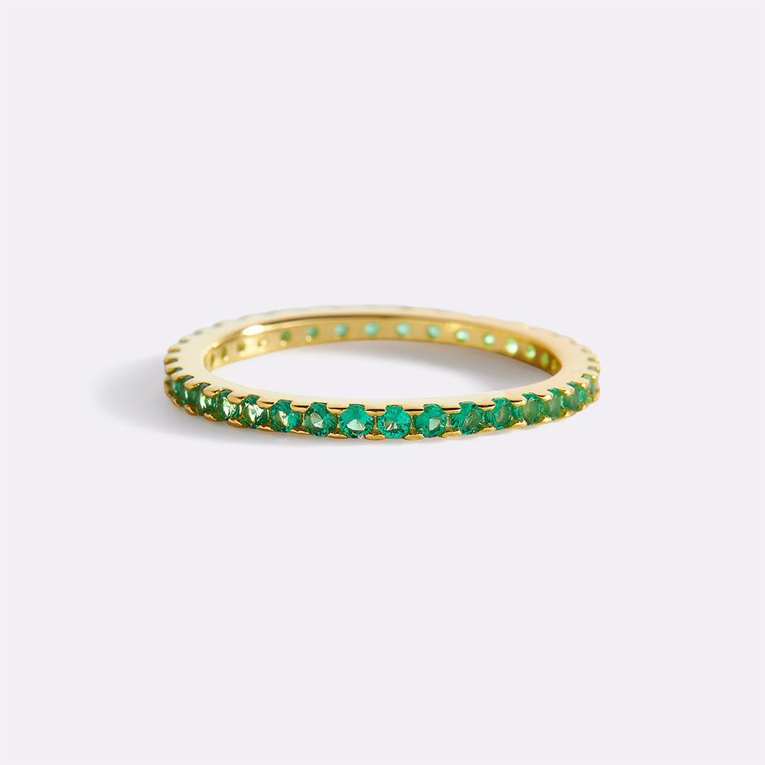 May Birthstone Eternity Stacking Ring