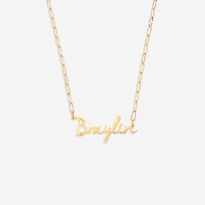 Fairy Name Necklace with Paperclip Chain