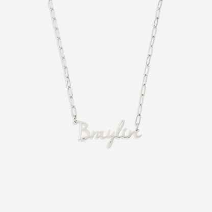 Fairy Name Necklace with Paperclip Chain