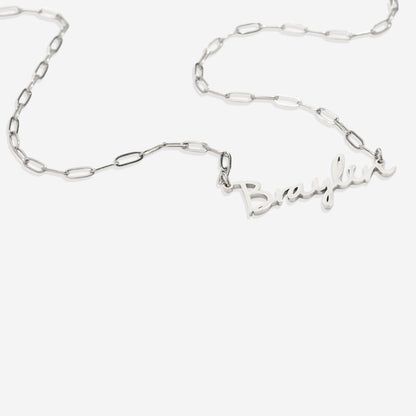 Fairy Name Necklace with Paperclip Chain