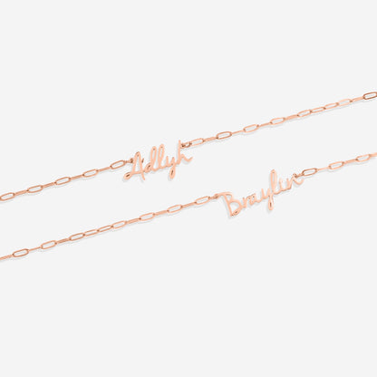 Fairy Name Necklace with Paperclip Chain