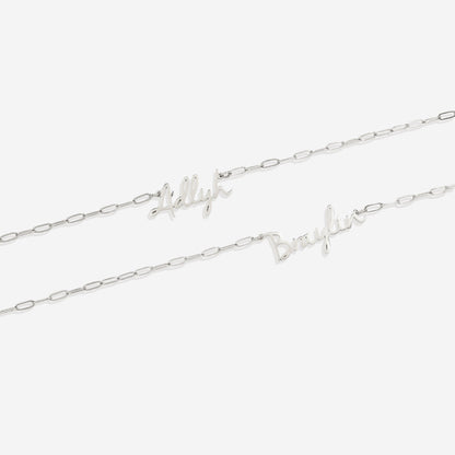 Fairy Name Necklace with Paperclip Chain