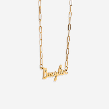 Fairy Name Necklace with Paperclip Chain