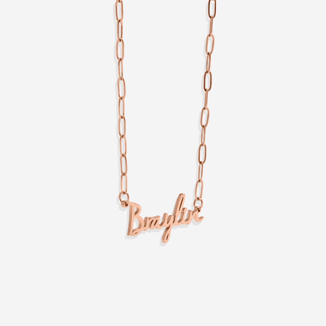 Fairy Name Necklace with Paperclip Chain