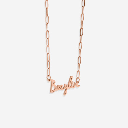 Fairy Name Necklace with Paperclip Chain