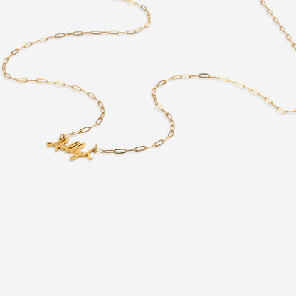 Fairy Name Necklace with Paperclip Chain