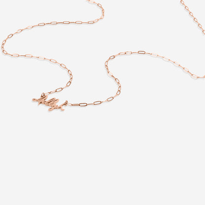 Fairy Name Necklace with Paperclip Chain
