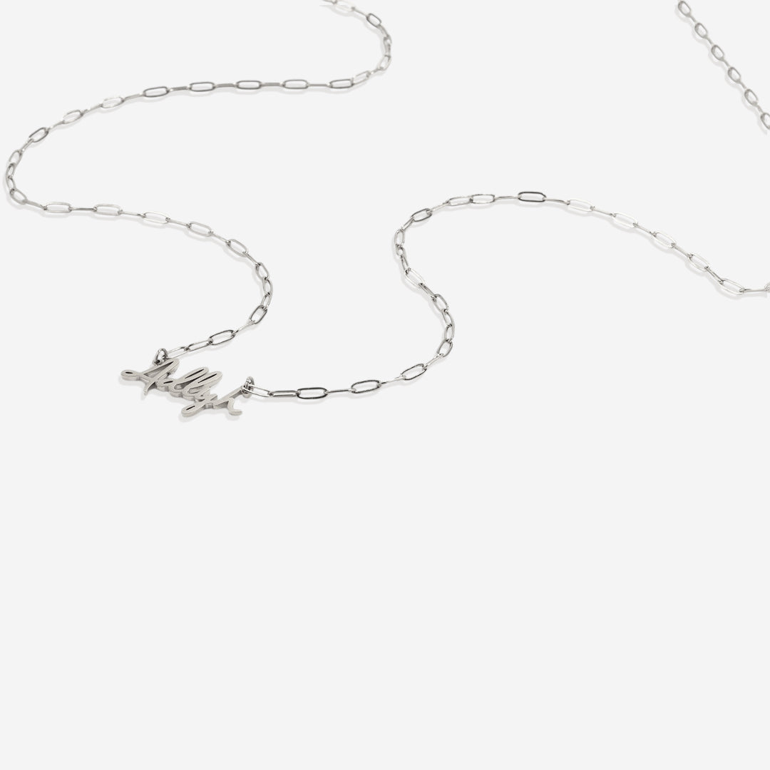 Fairy Name Necklace with Paperclip Chain