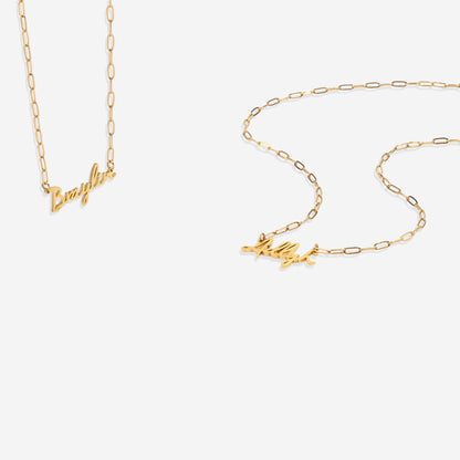 Fairy Name Necklace with Paperclip Chain