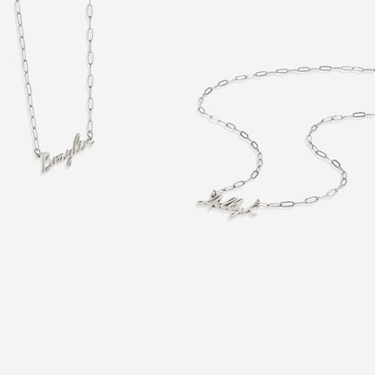 Fairy Name Necklace with Paperclip Chain