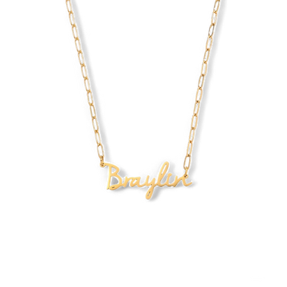 Fairy Name Necklace with Paperclip Chain