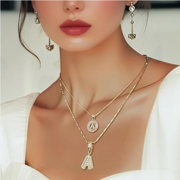 Personalized Initial Necklace – 18K Gold Plated Dainty Pendant, Custom Letter Jewelry